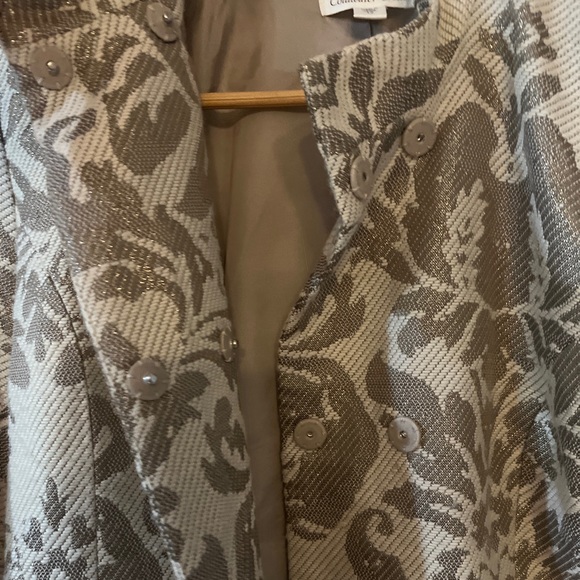 COLDWATER CREEK Womens Blazer 12 Gold Embroidery Metallic Floral classic - Picture 3 of 6